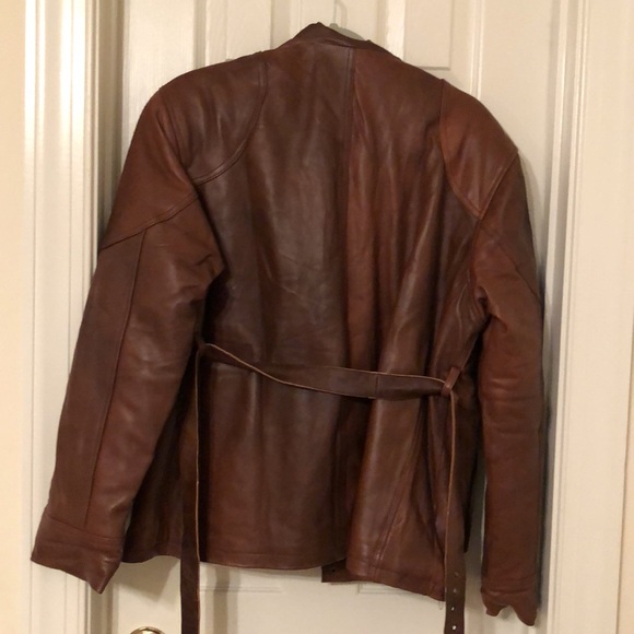 Full Grain Leather Jacket Brown Mens' - Picture 3 of 4